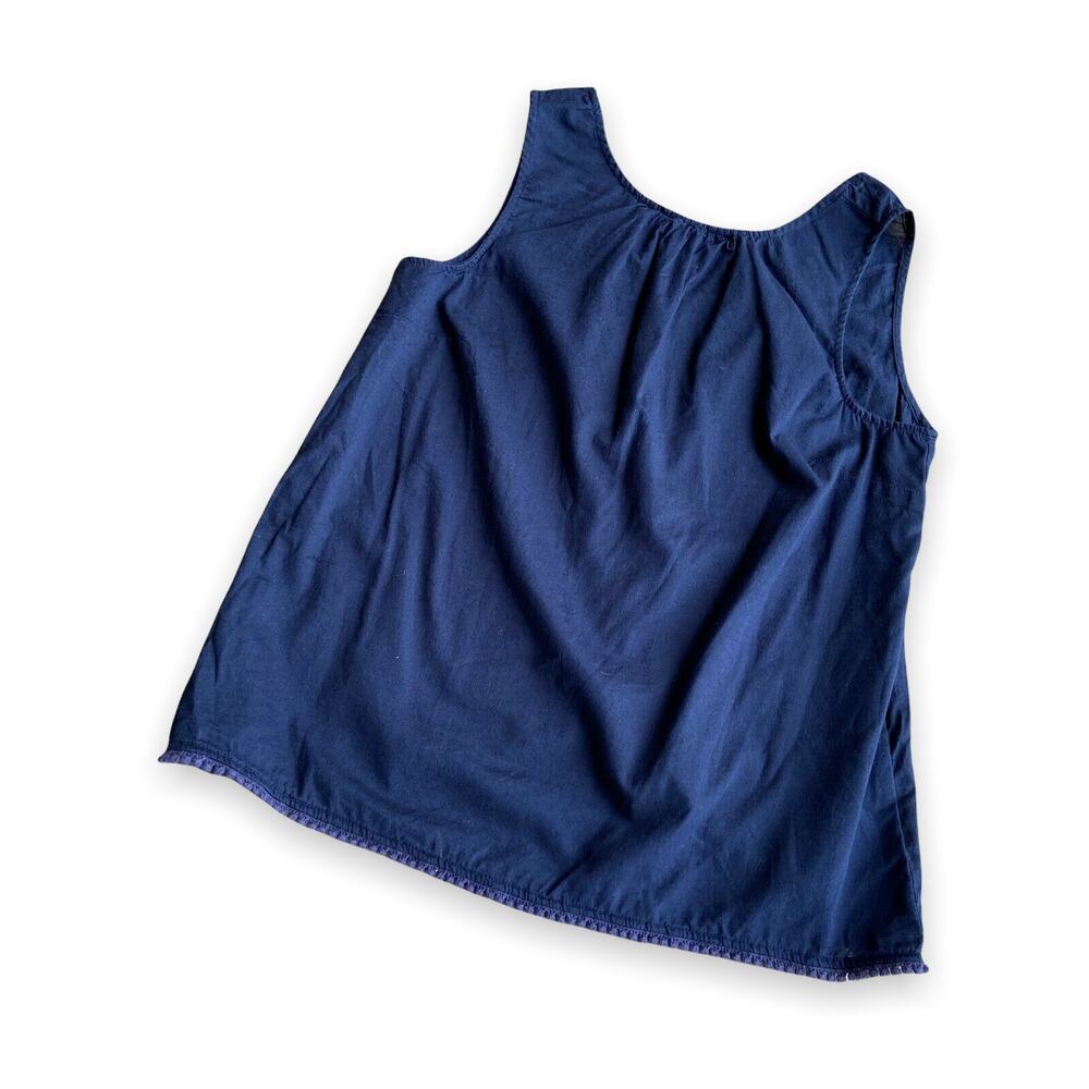 Crewcuts Girls Tank Top Approx Size‎ 10 12 Navy Blue Woven SEE PICTURES